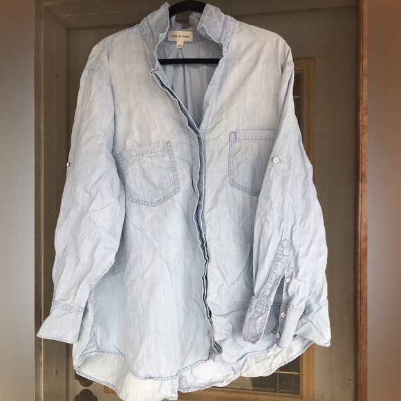 Womens Plus size Chambray shirt 3x Cloth and Stone - Picture 2 of 5
